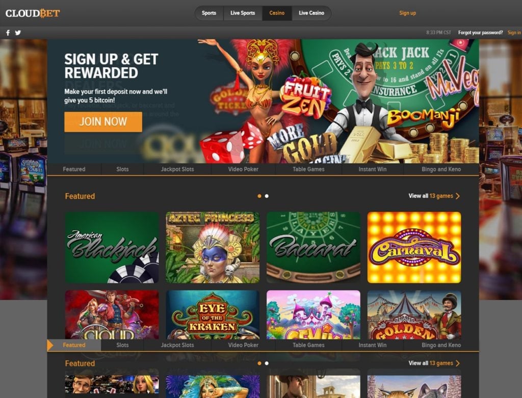 Play the best casino games at Cloudbet