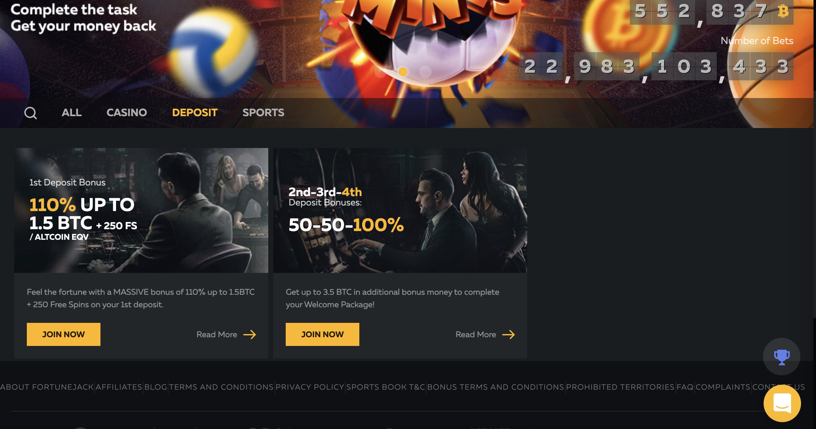 Big bonuses and promo codes in our FortuneJack review.