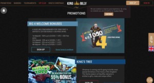 KingBilly Casino Promotions BTC