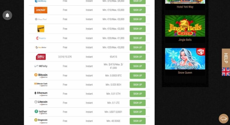 king billy casino games review