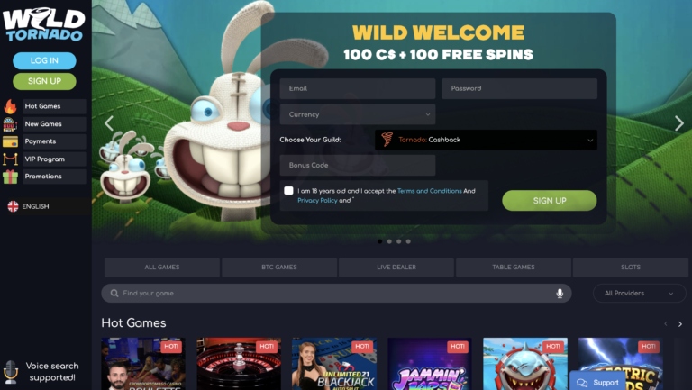 Big Offers and Promotions at Wild Tornado Casino