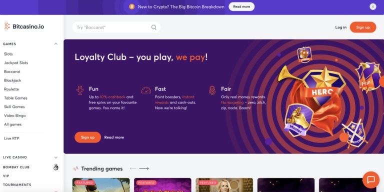 BitCasino Main Page