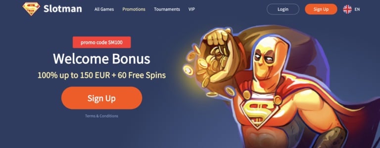 Welcome Bonus at Slotman Casino