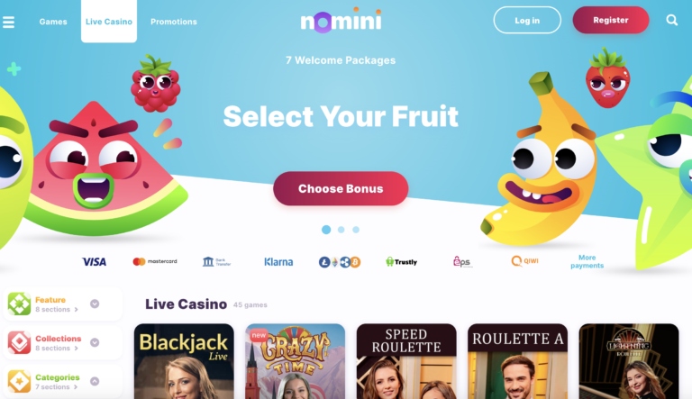 Enjoy Live Casino Games at Nomini Casino