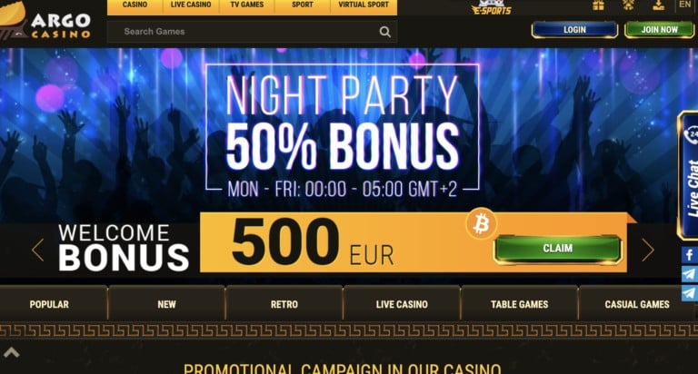 Get Bonus Credits at Argo Casino