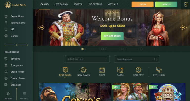 Join Casinia Casino for Great Games and More