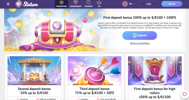 Slotum Casino Casino bonuses