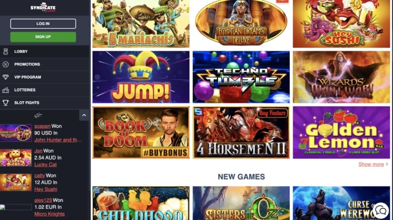 Slots and More at Syndicate Casino