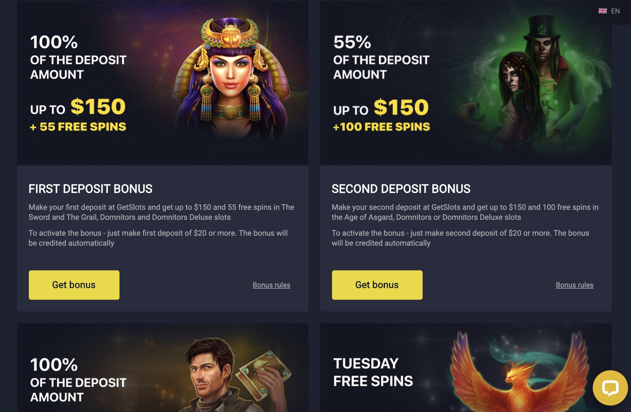 Best Casino Bonuses at GetSlots