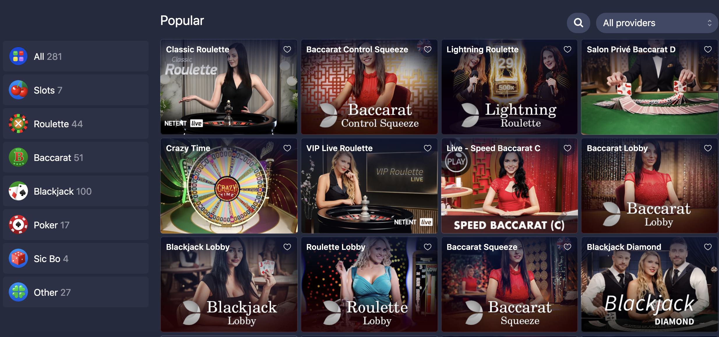 BetMaster Live Casino Games