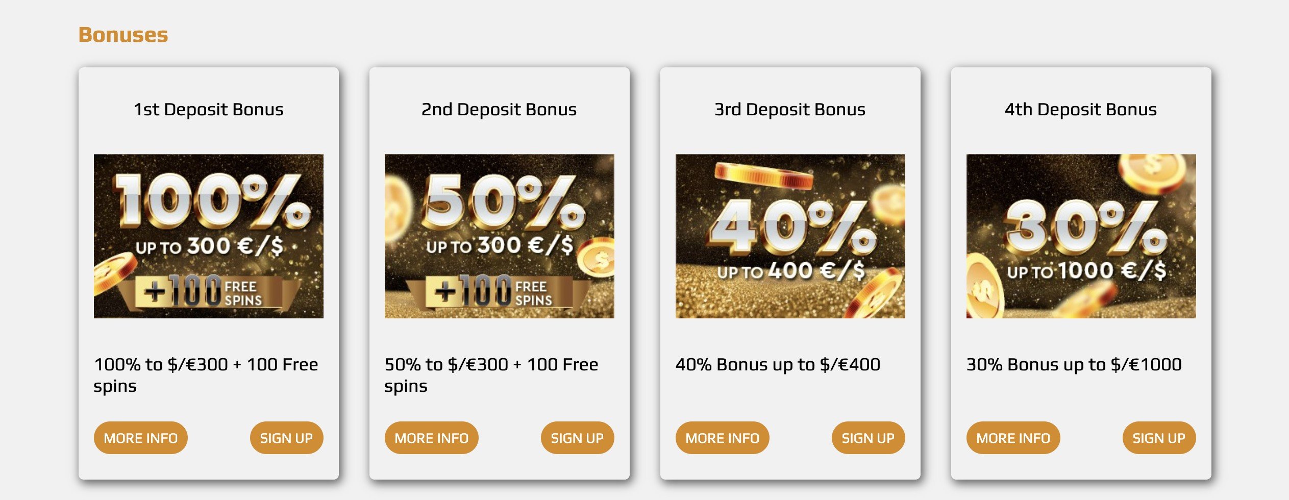 Bonuses at Zev Casino