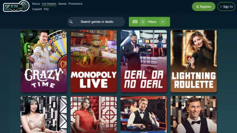 Zen Betting Casino Live Casino Games