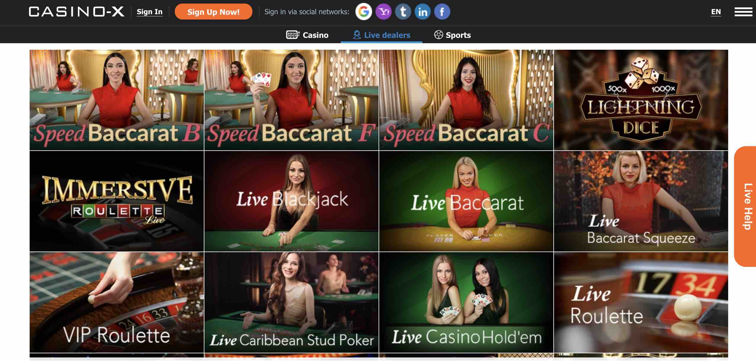 Casino X Live Dealer Games