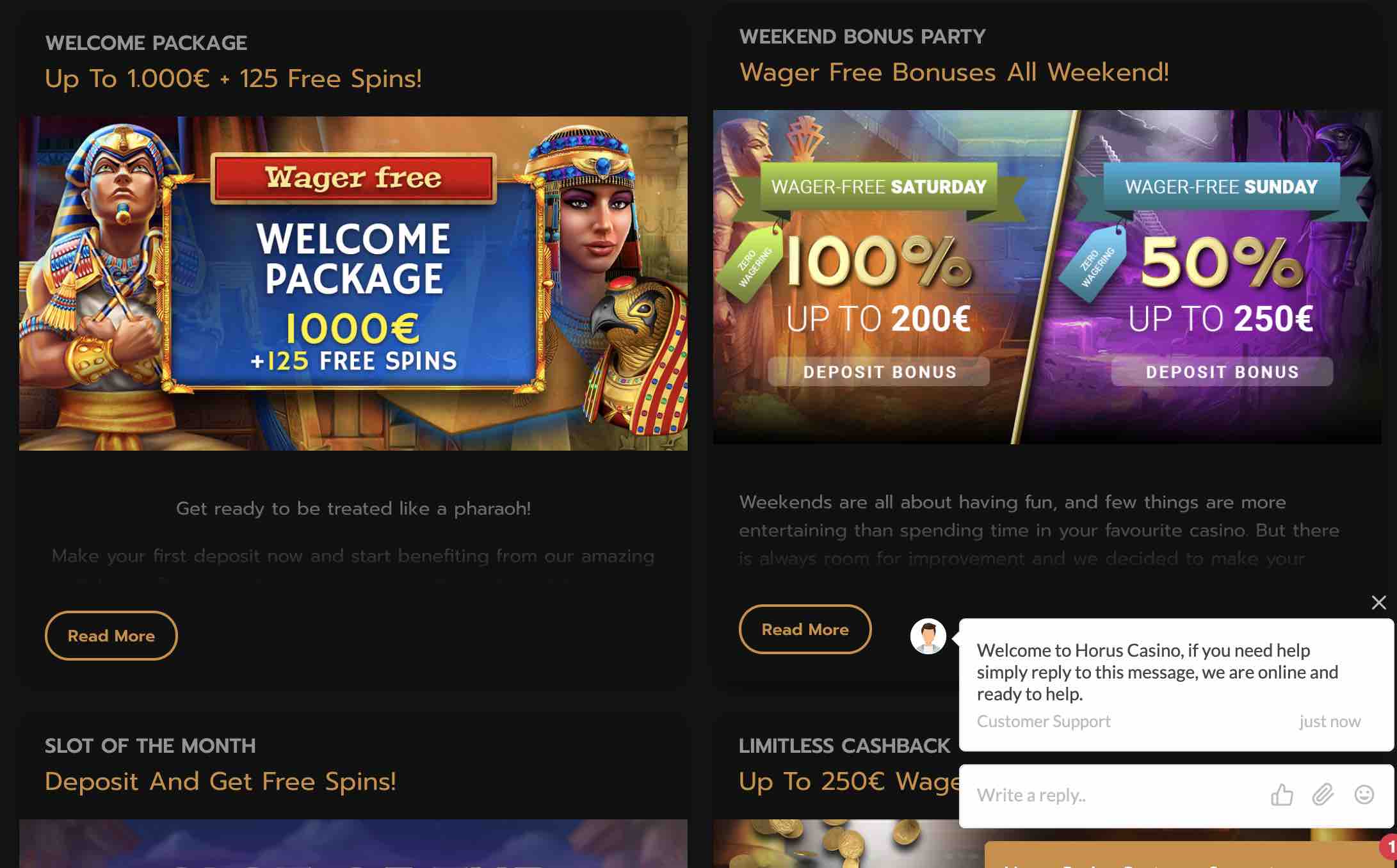 Horus Casino Bonuses and Promotions