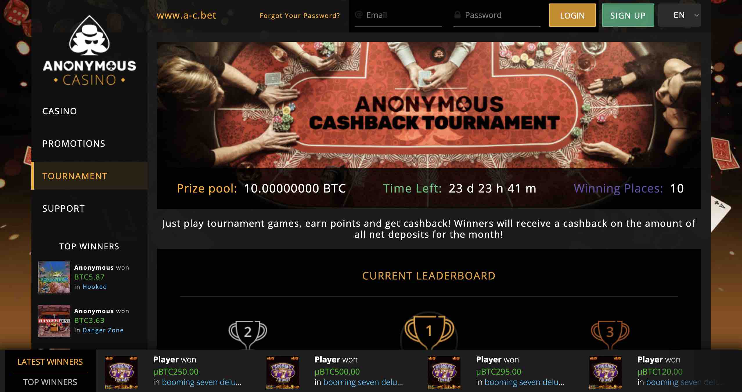 Anonymous Casino Slot Tournaments