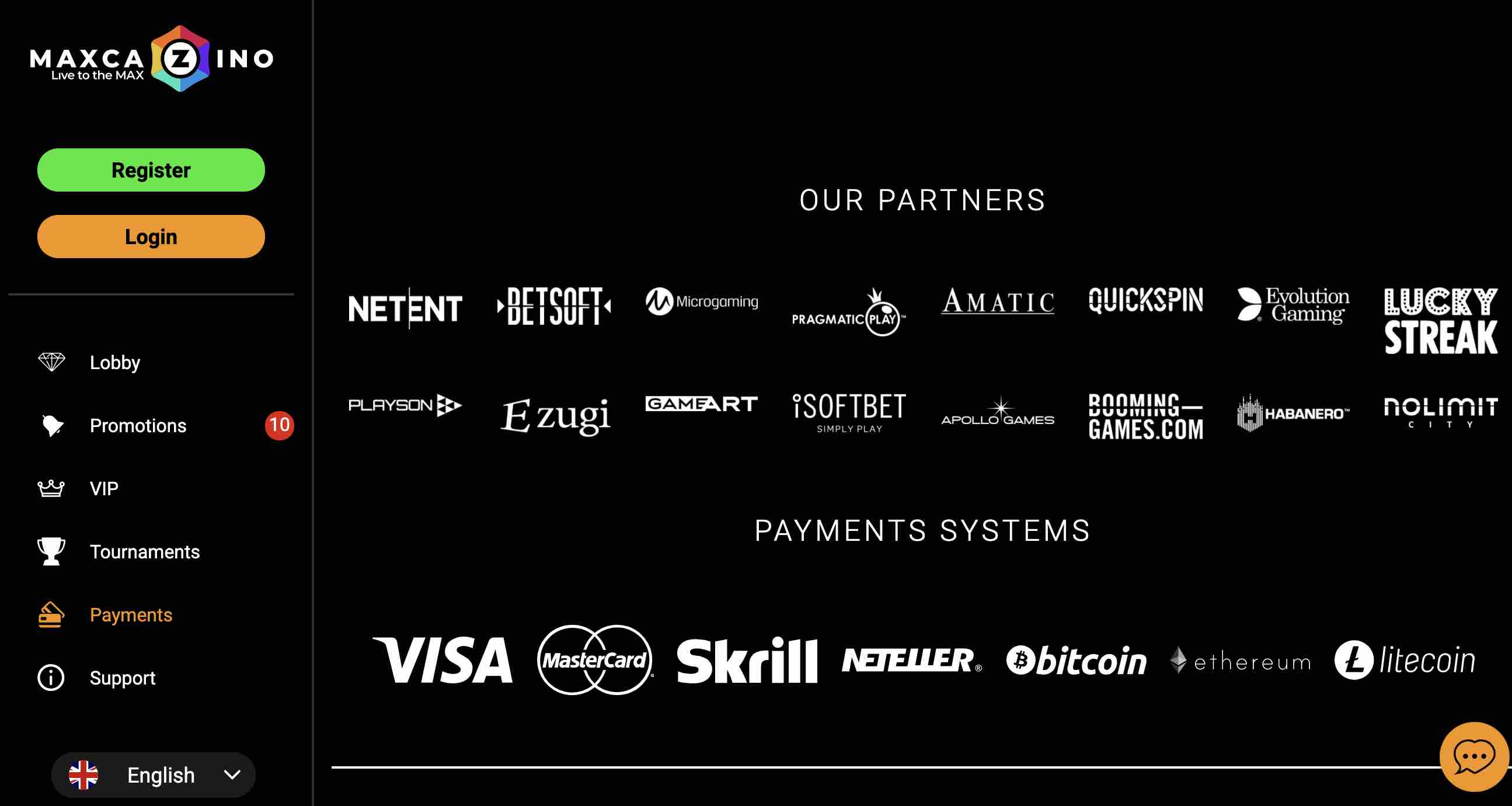 MaxCazino Partners for Payments and Games