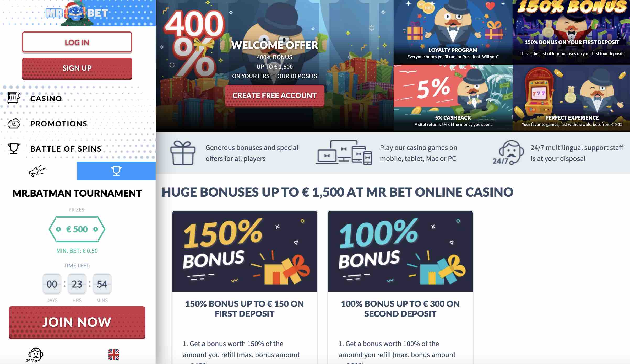 Mr Bet Casino Promotions