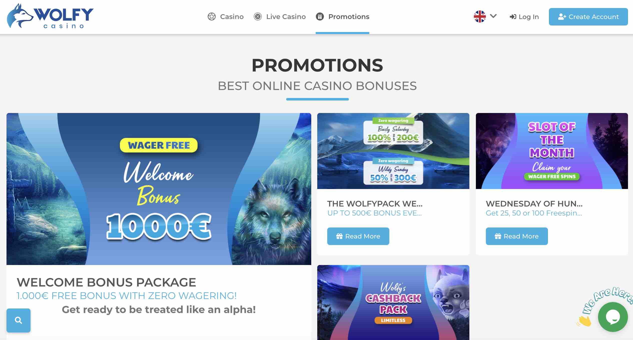 Promotions and Bonuses at Wolfy Casino