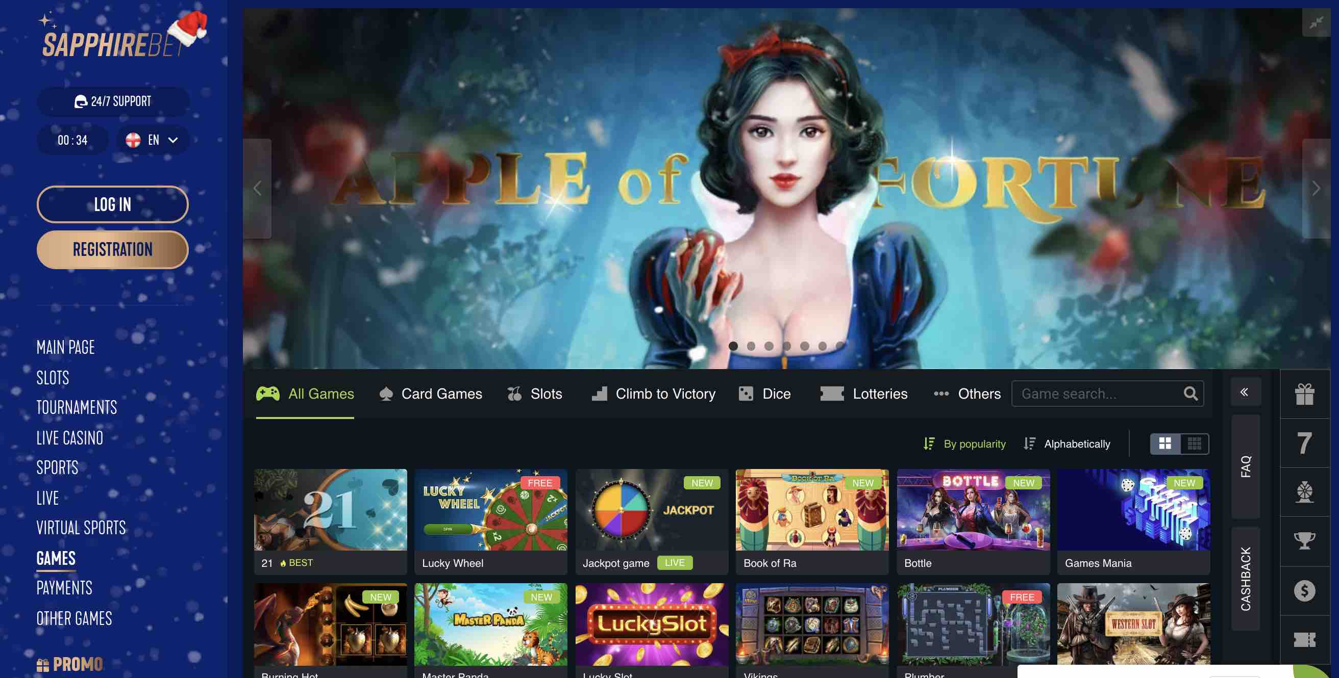 Top Slots and More at Sapphire Bet
