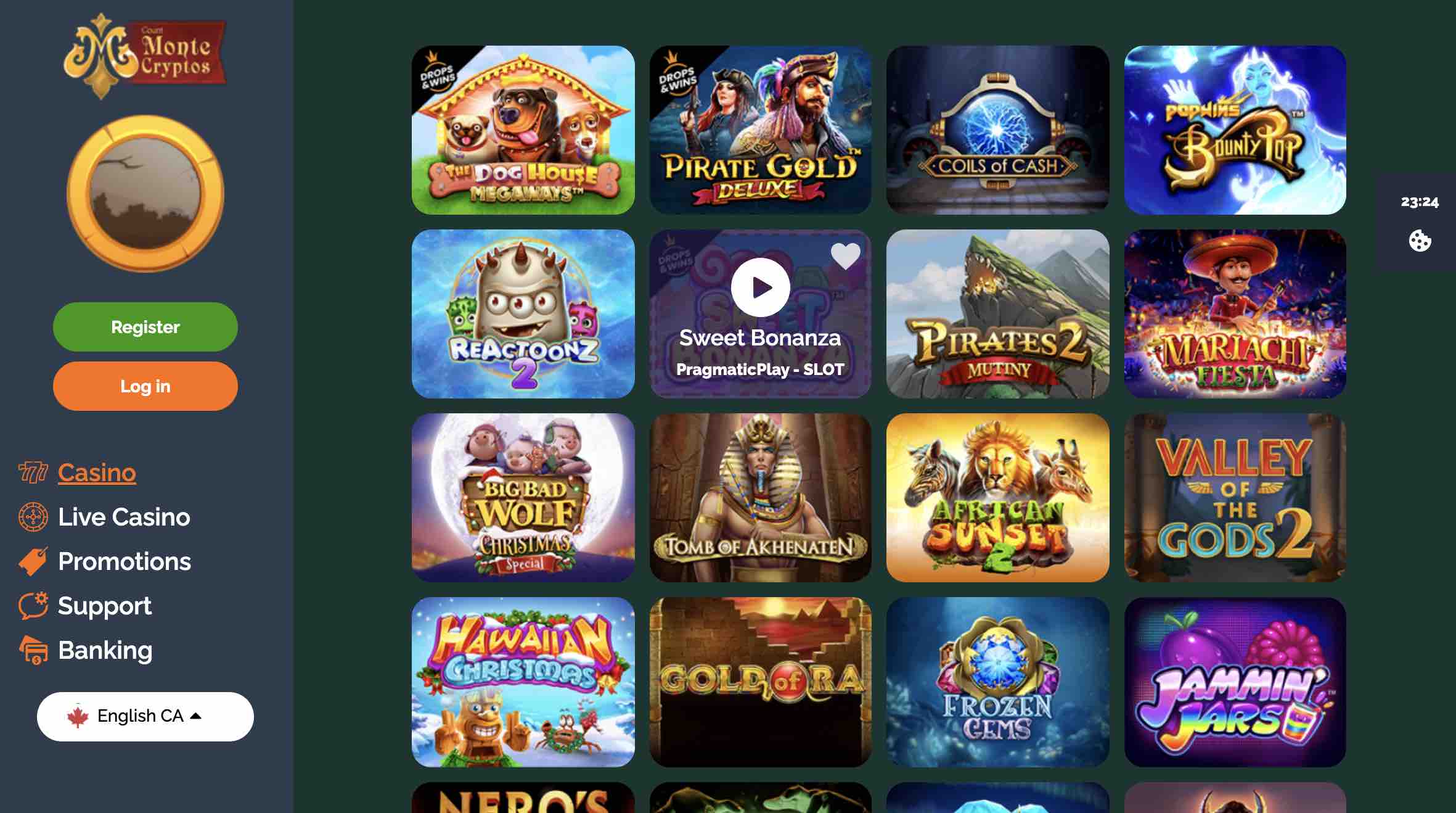montecryptos casino slots and table games