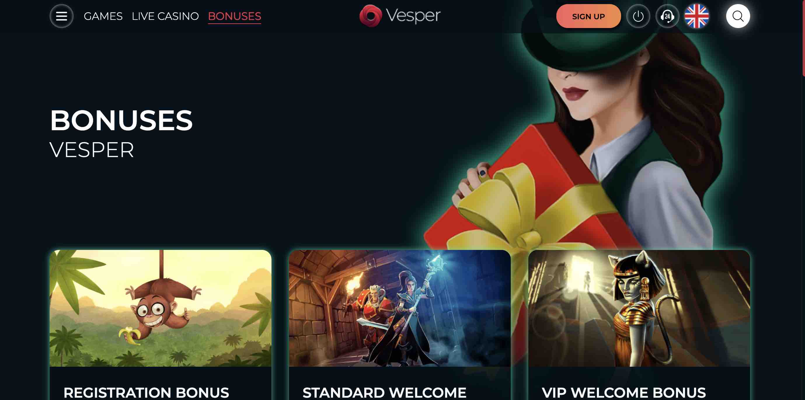 Best Bonuses at VesperCasino