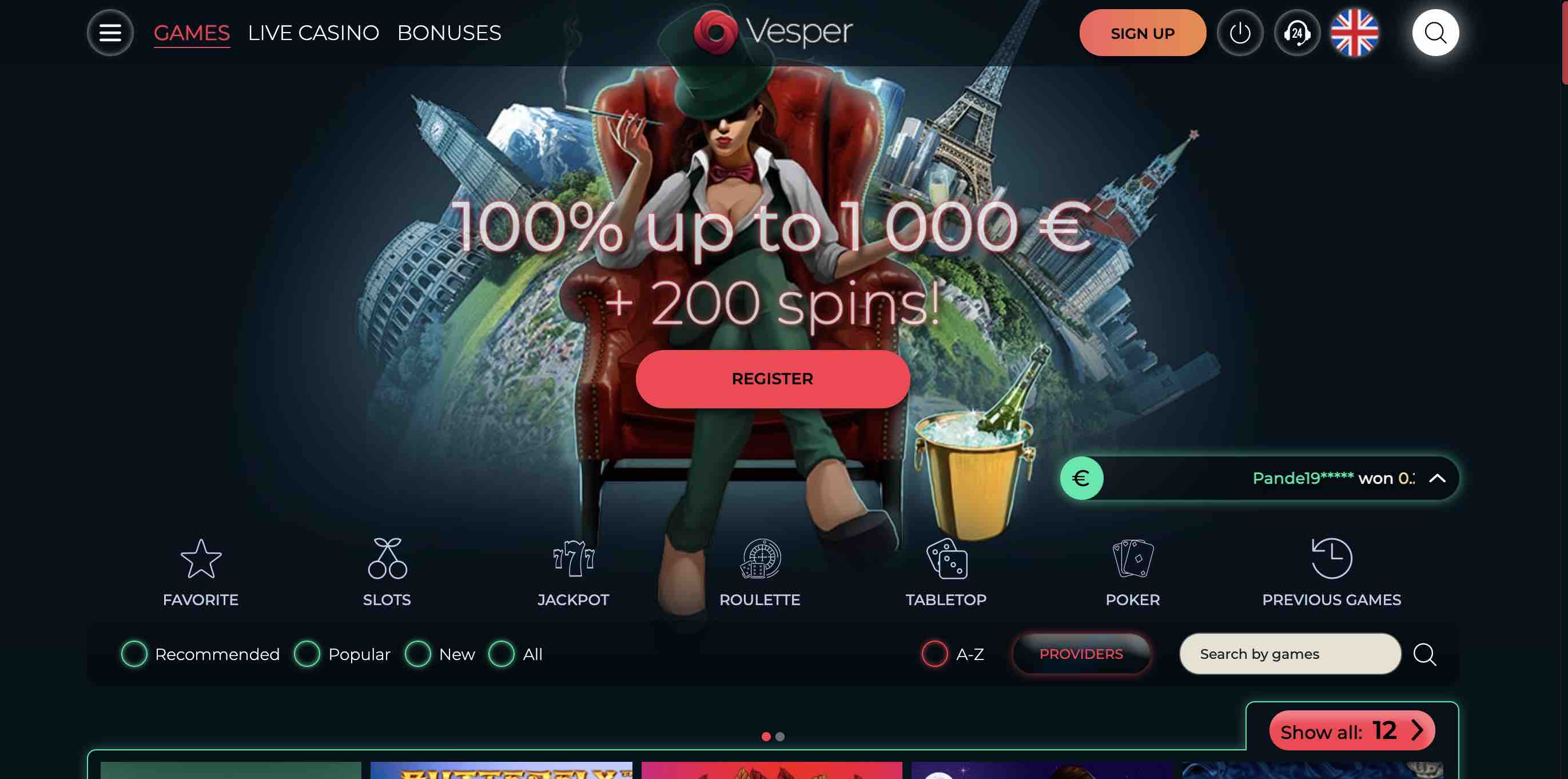 Top Games and More at VesperCasino