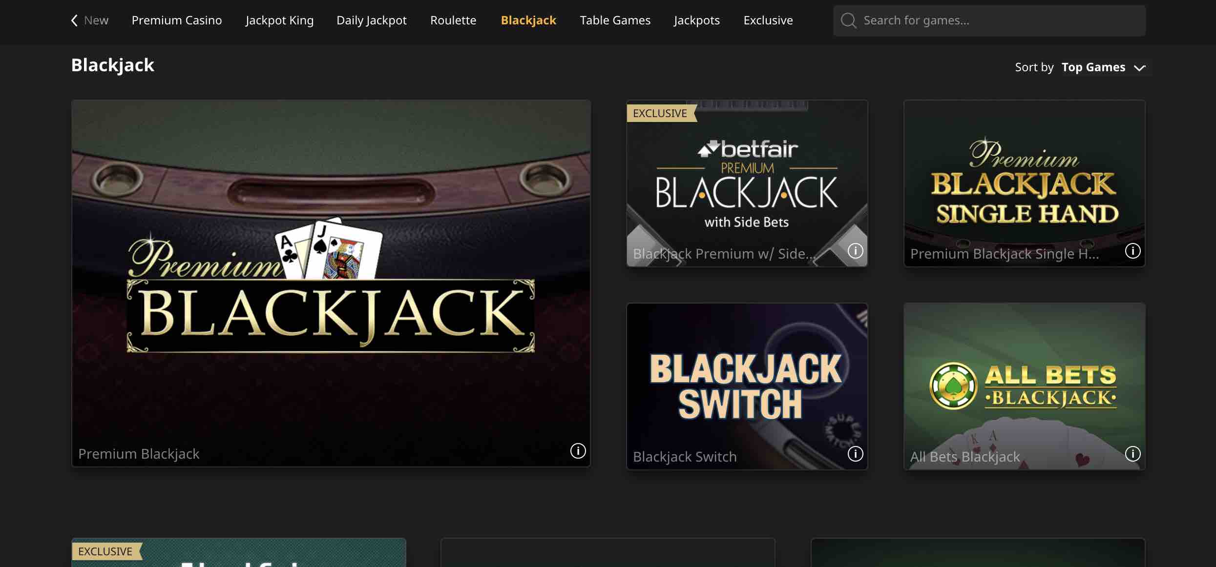 Best Games at Betfair Casino