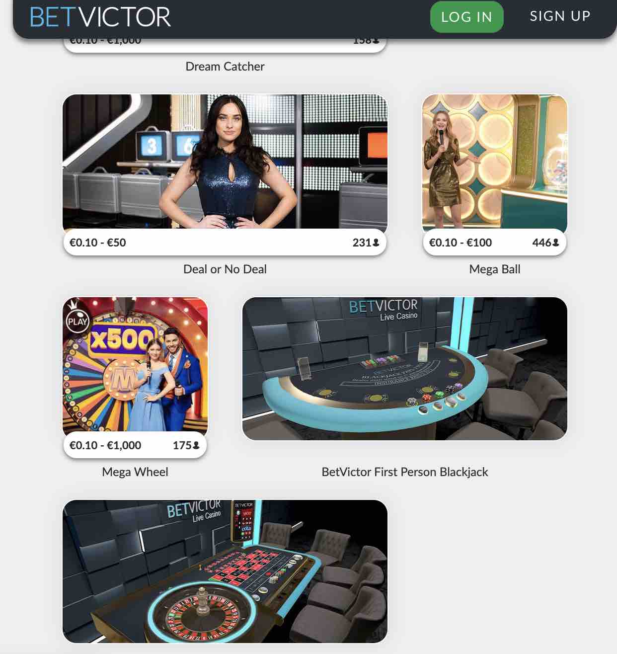 BetVictor Casino Games