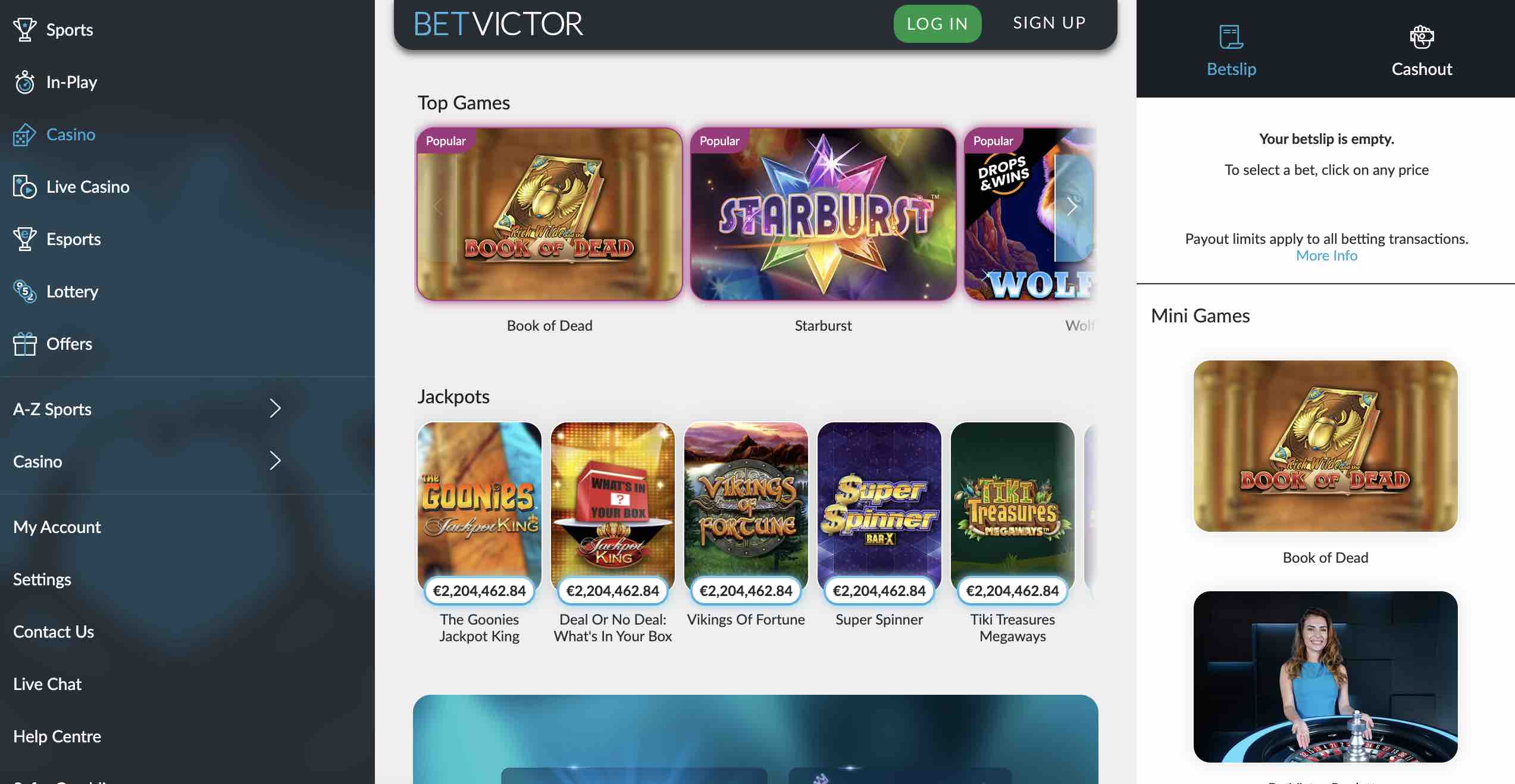 Play at BetVictor Casino