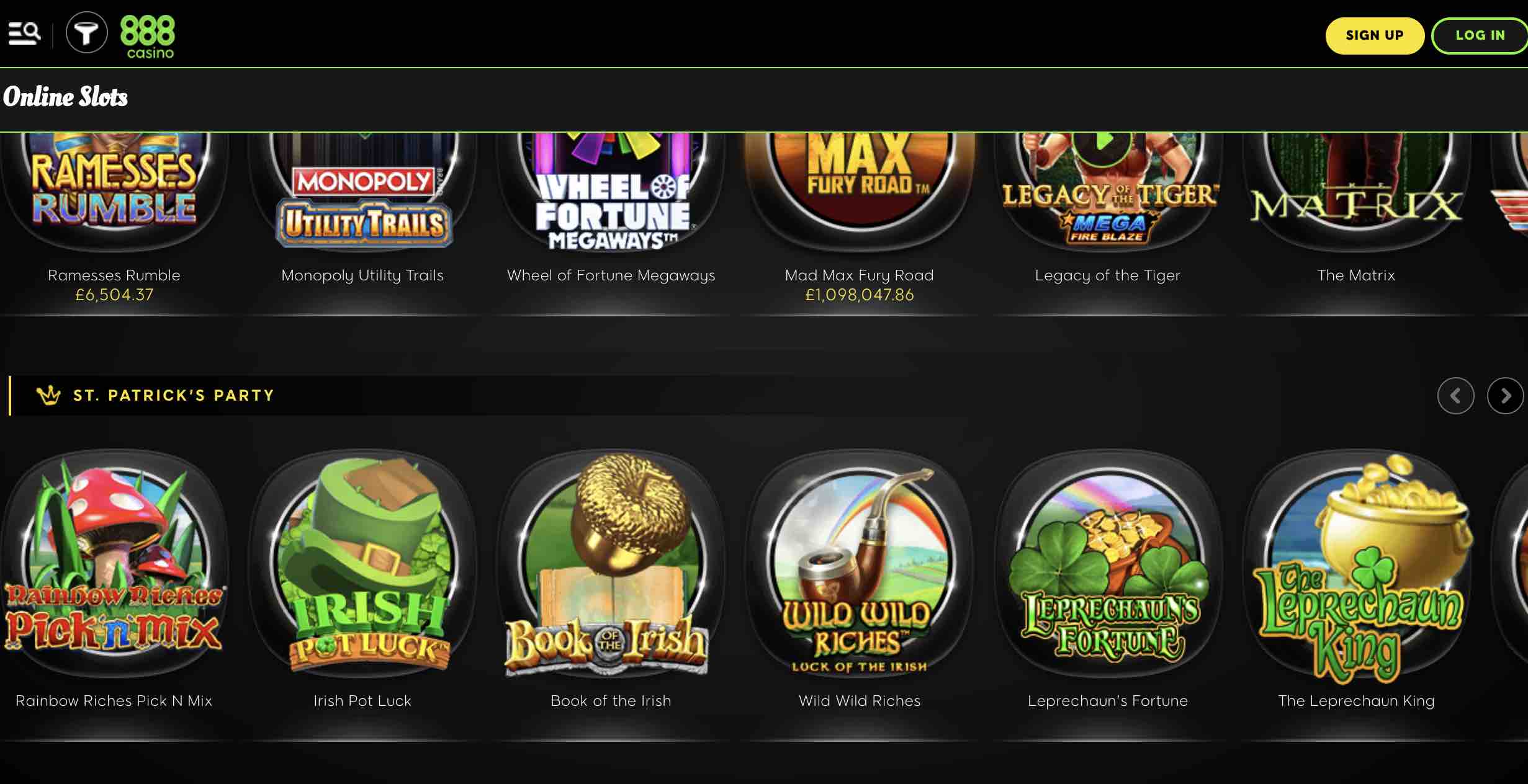 Top Slots at 888 Casino