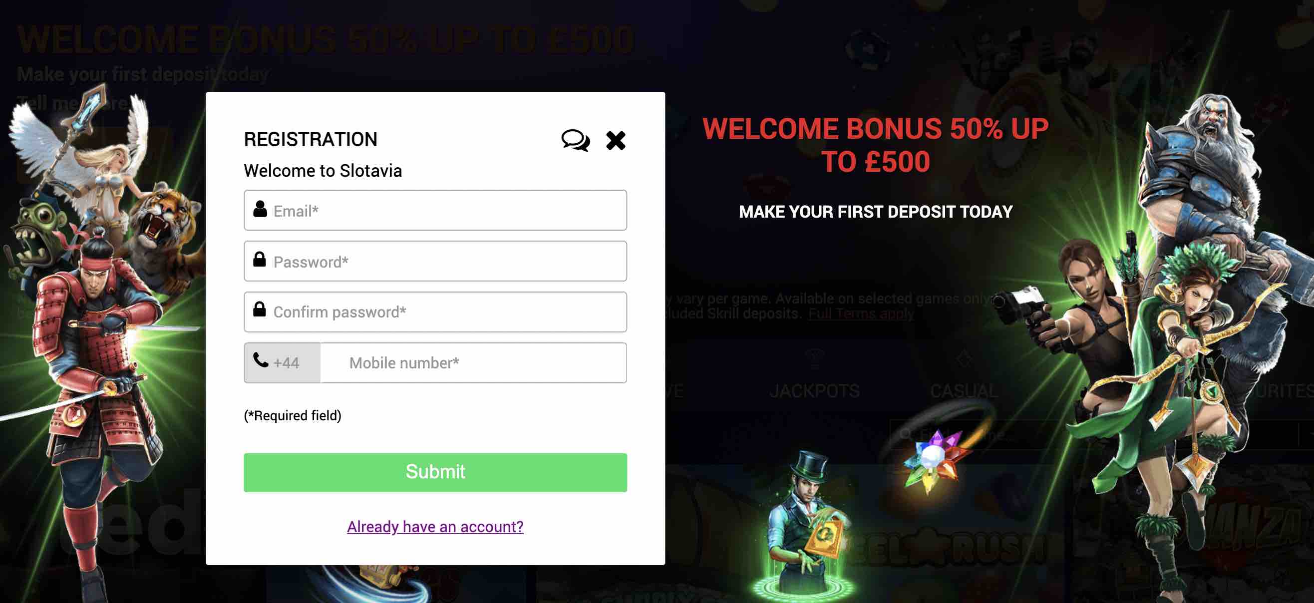 Slotavia Casino Bonus