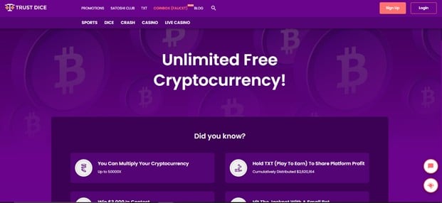 trust dice casino website design