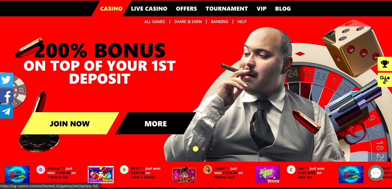 OG Casino Homepage