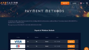 AxeCasino Payment Methods